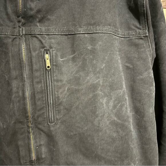 Carhartt Men's Sherpa-Lined Field Jacket Loose Fit Washed Duck Black Size 2XT - Picture 3 of 13